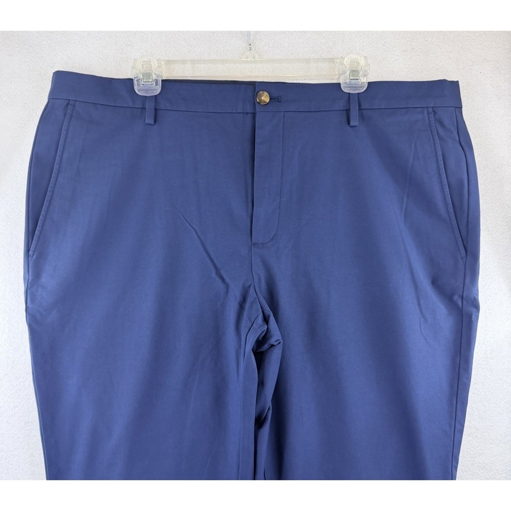 Jos A Bank Traveler Tailored Fit Men's Pants, 40x32 Blue‎ Cotton Nylon Spandex